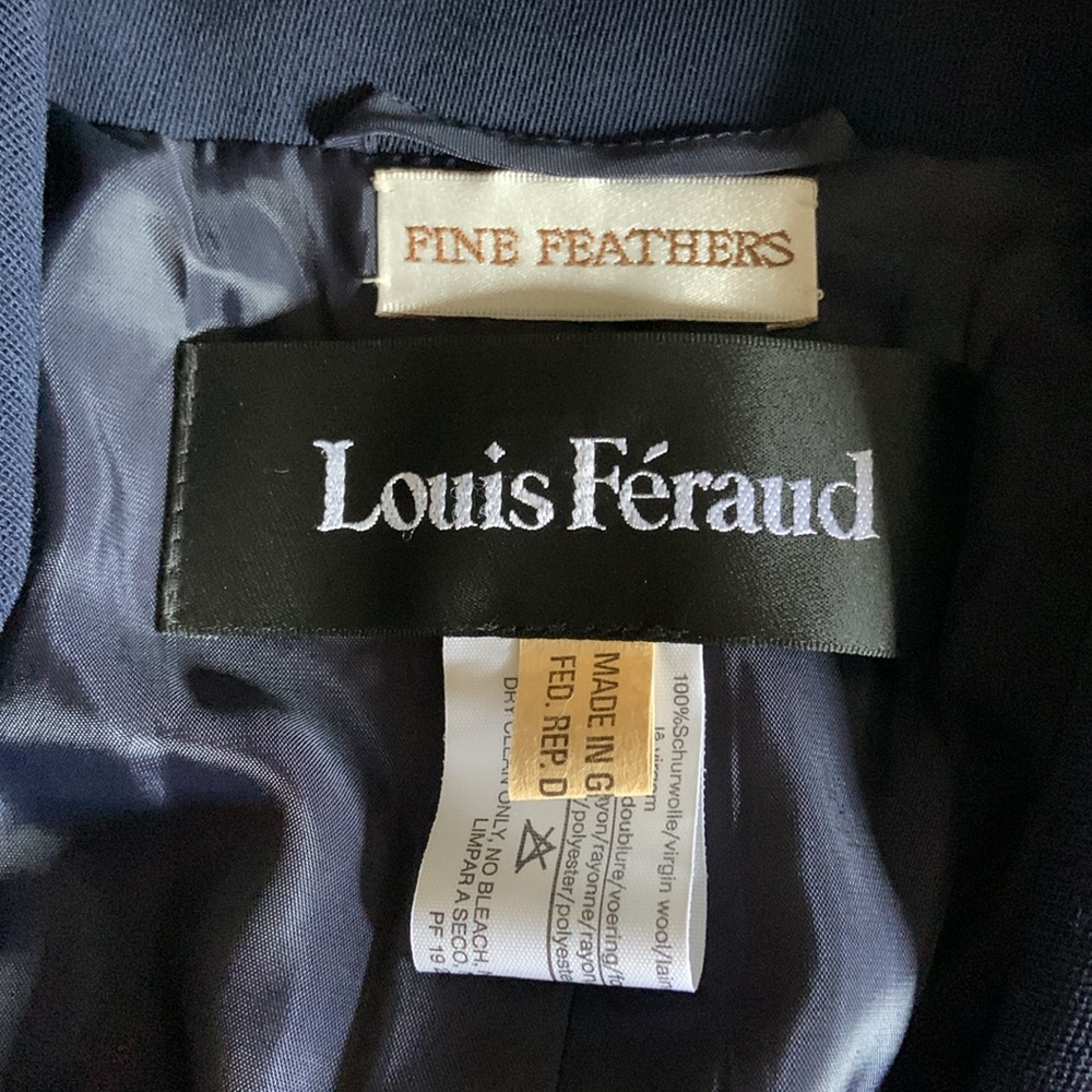 Louis Féraud classic long blazer French cuffs made in Germany 100% virgin wool - Picture 5 of 12